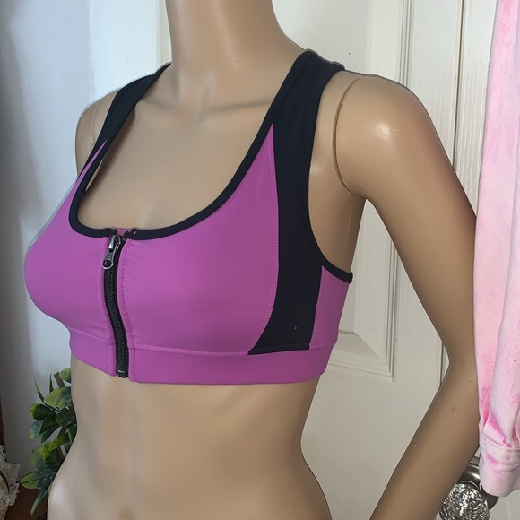 Vintage 90's zippered sports bra athletic bra top S - Picture 5 of 12